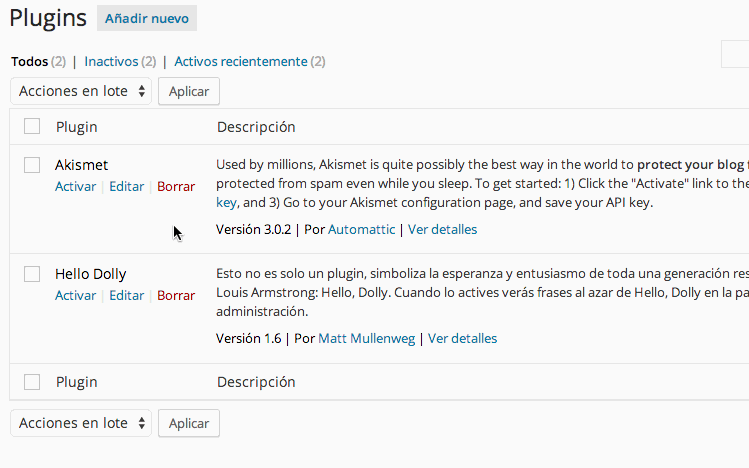 Cómo hacer un downgrade en WordPress