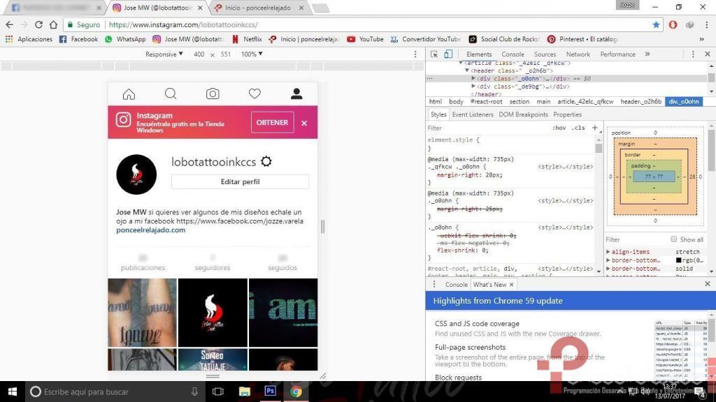 Como subir fotos a Instagram desde la pc 3 Como subir fotos a Instagram desde la pc 3