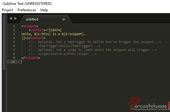 Crear Snippets Sublime Text 2 Crear Snippets Sublime Text 2