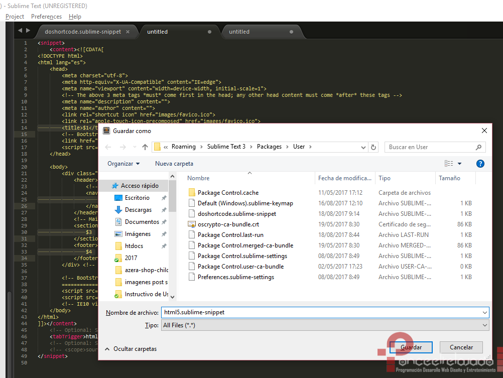 Crear Snippets Sublime Text 4 Crear Snippets Sublime Text 4