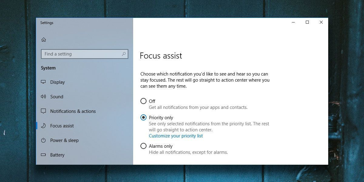 última actualización de Windows abril 2018 - Focus assist Analizando la última actualización de Windows 10 april 2018 - Focus assist