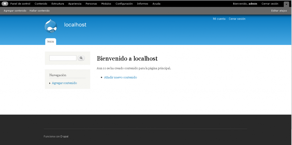 drupal por defecto Ponceelrelajado - Instalación Drupal Finalizada