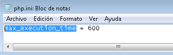 Ponceelrelajado - Instalación Drupal Max input time